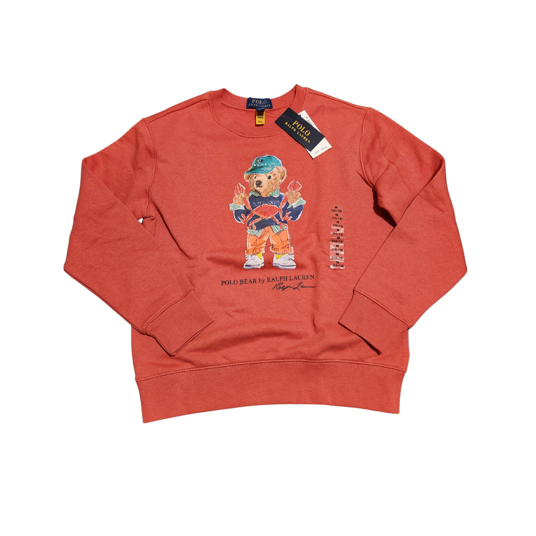 New Boys Medium Long Sleeve Polo Sweatshirt