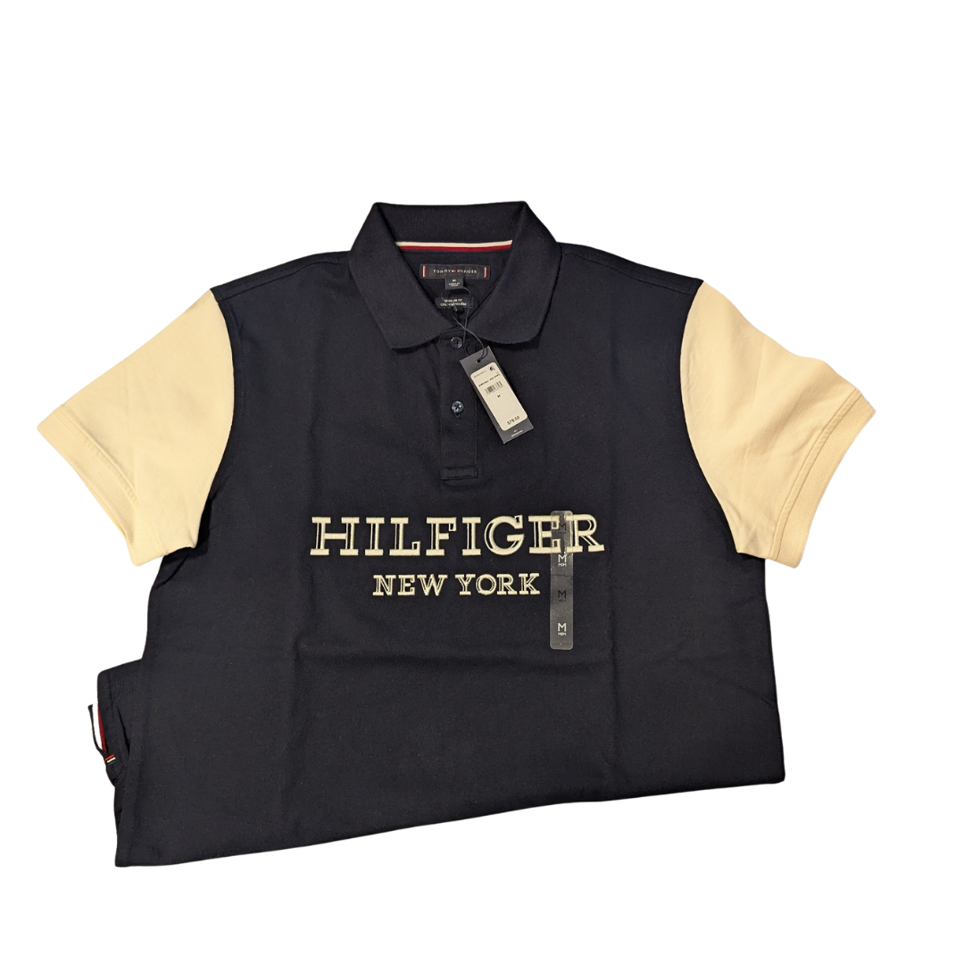 New Men’s Medium Short Sleeve Tommy Hilfiger Collar Polo Shirt