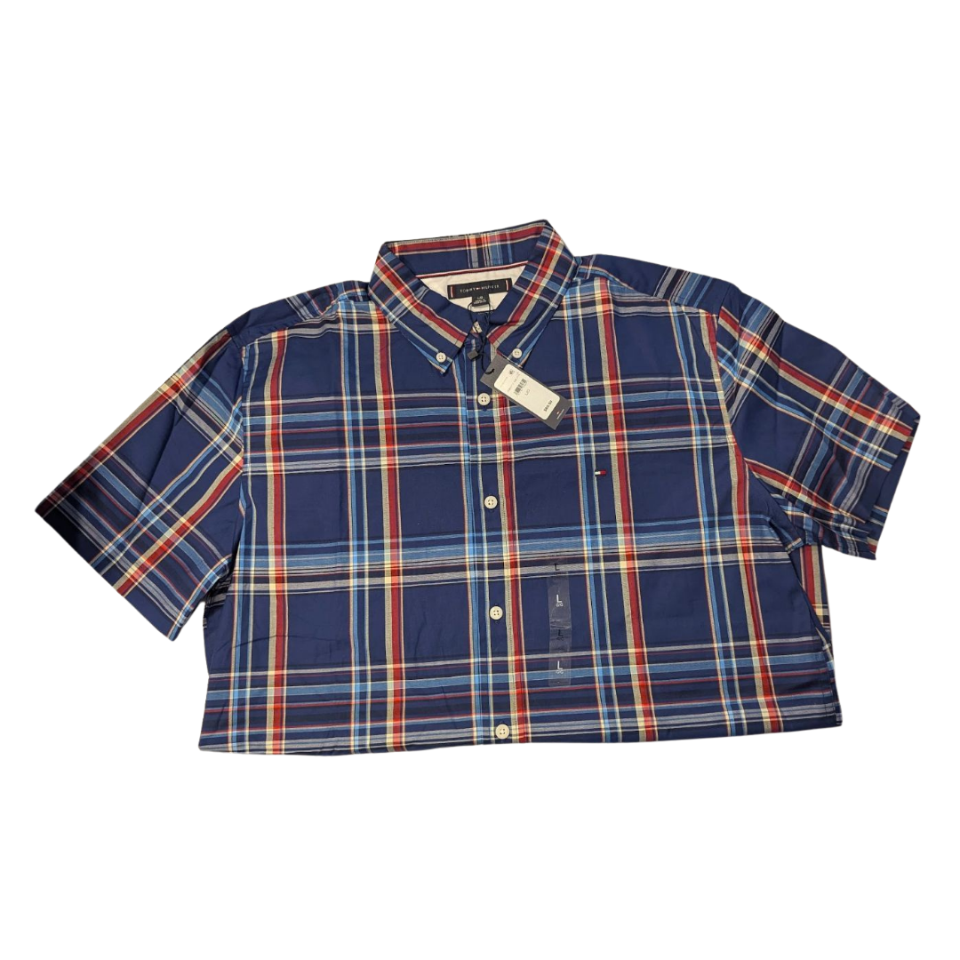 New Men’s Large Short Sleeve Tommy Hilfiger Button Up Shirt